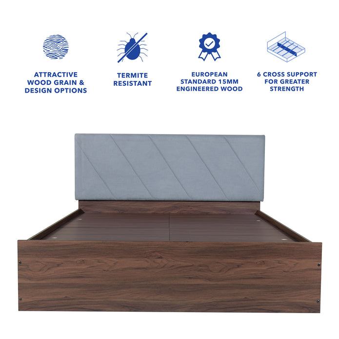 Sutra Queen Bed – Leatherette Upholstery with Box Storage