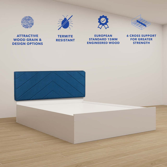 Mudra Queen Bed – Leatherette Upholstered with Box Storage