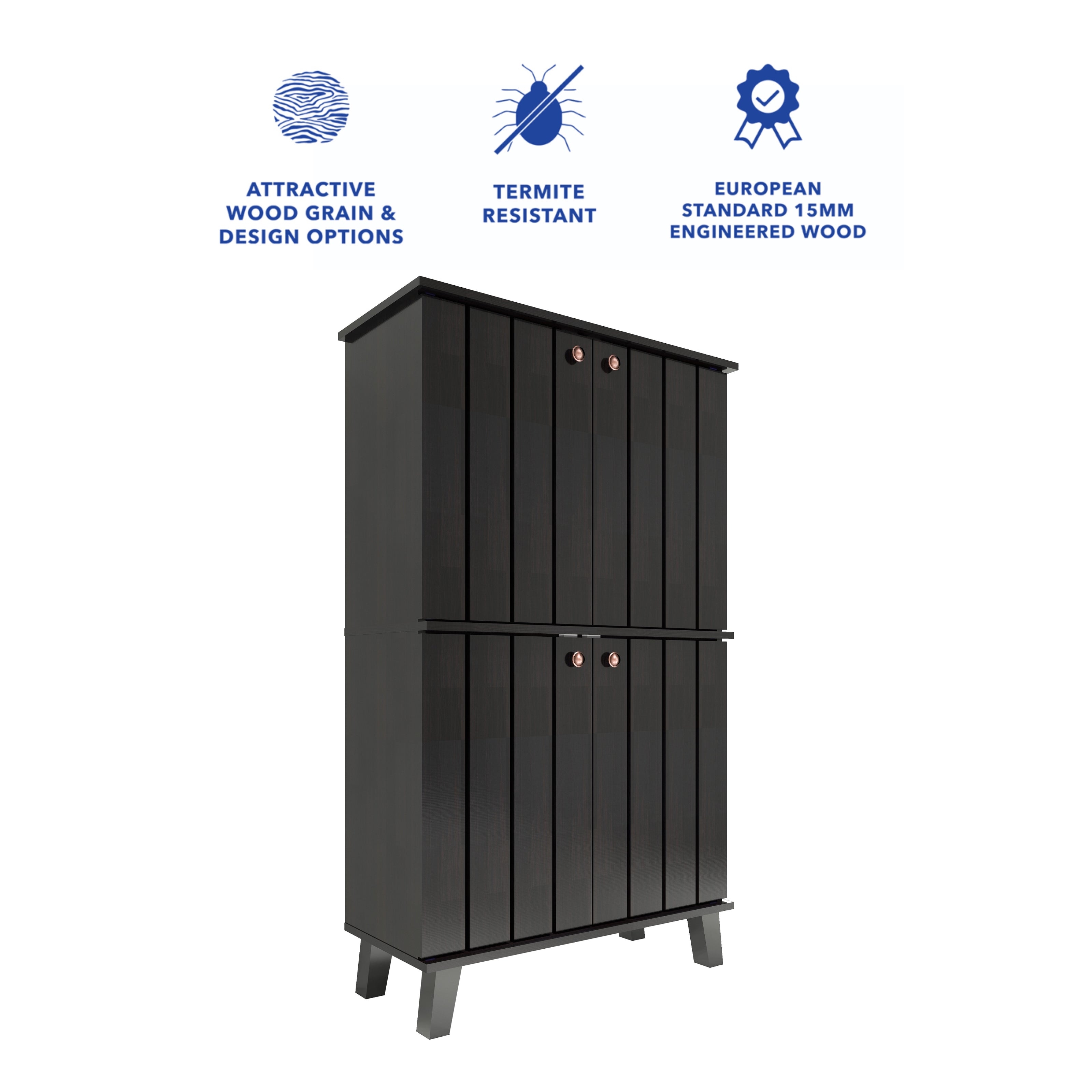 خزانة أحذية جوهاني بأربعة أبواب بلون وينج