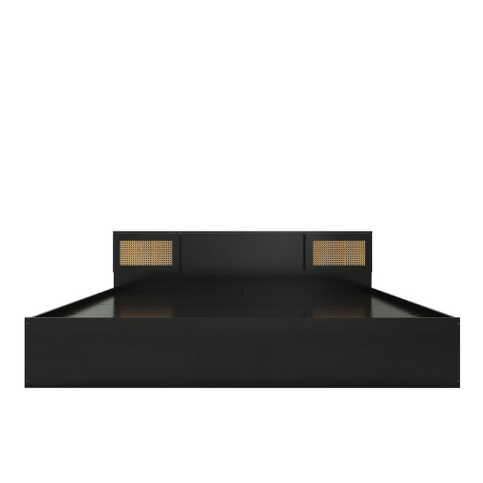 Hoshi Bed With Box Storage With Rattan (Non-Woveen)