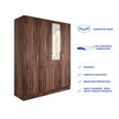 Julian 4-Door Engineered Wood Wardrobe with Mirror