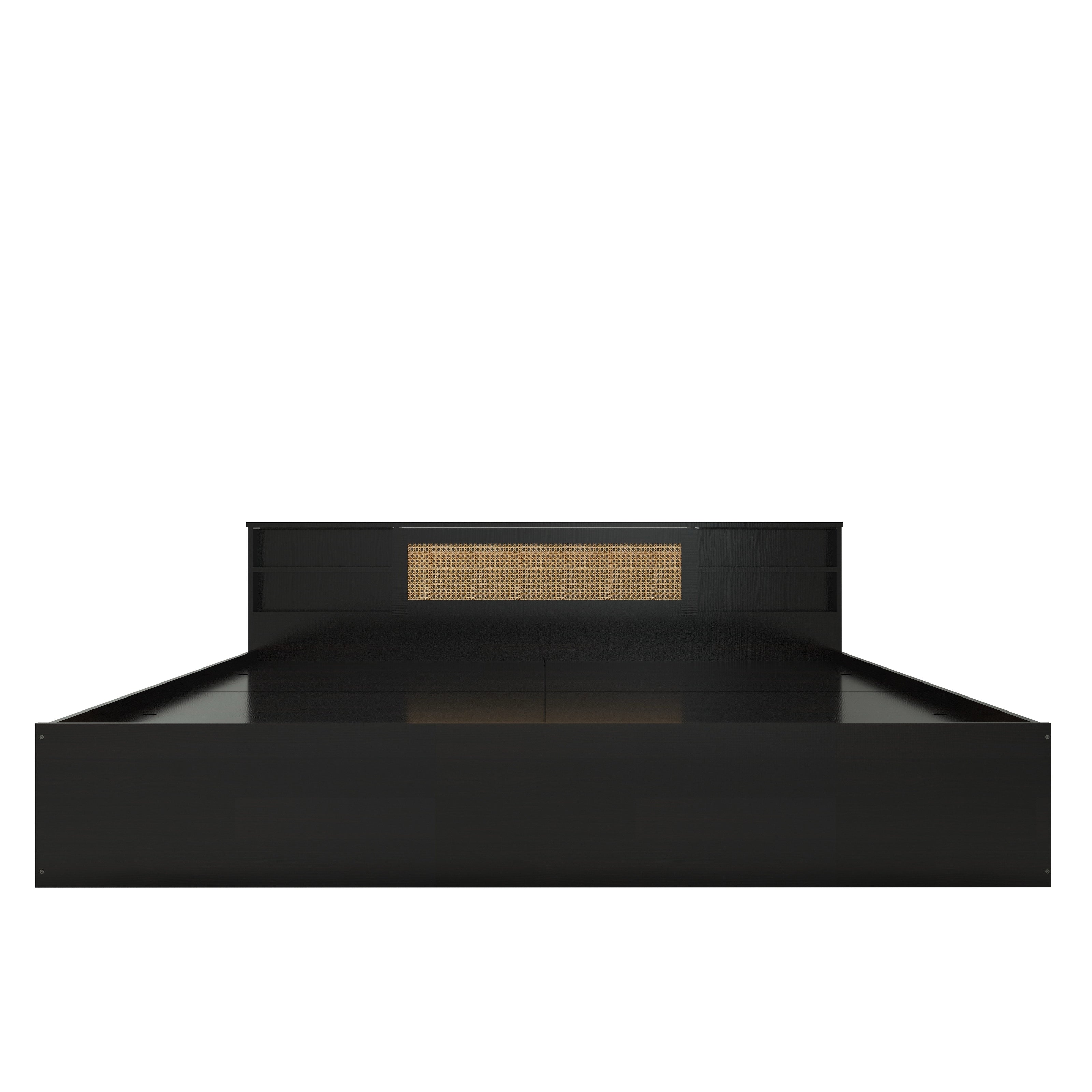 Kaito Bed – Rattan Headboard with Box Storage (Non-Woven Base)