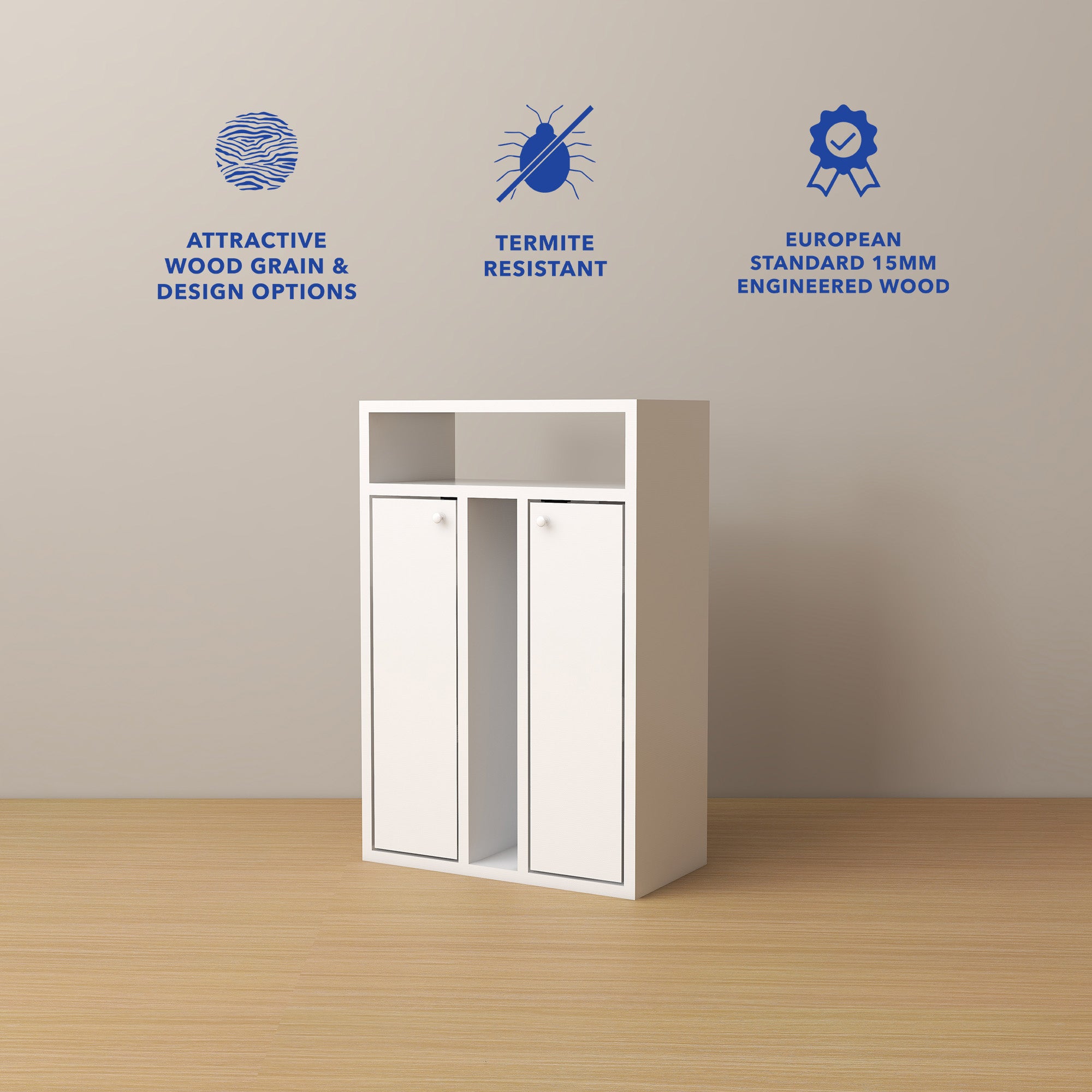 طاولة سرير رين - طاولة جانبية خشبية مدمجة مع درج تخزين