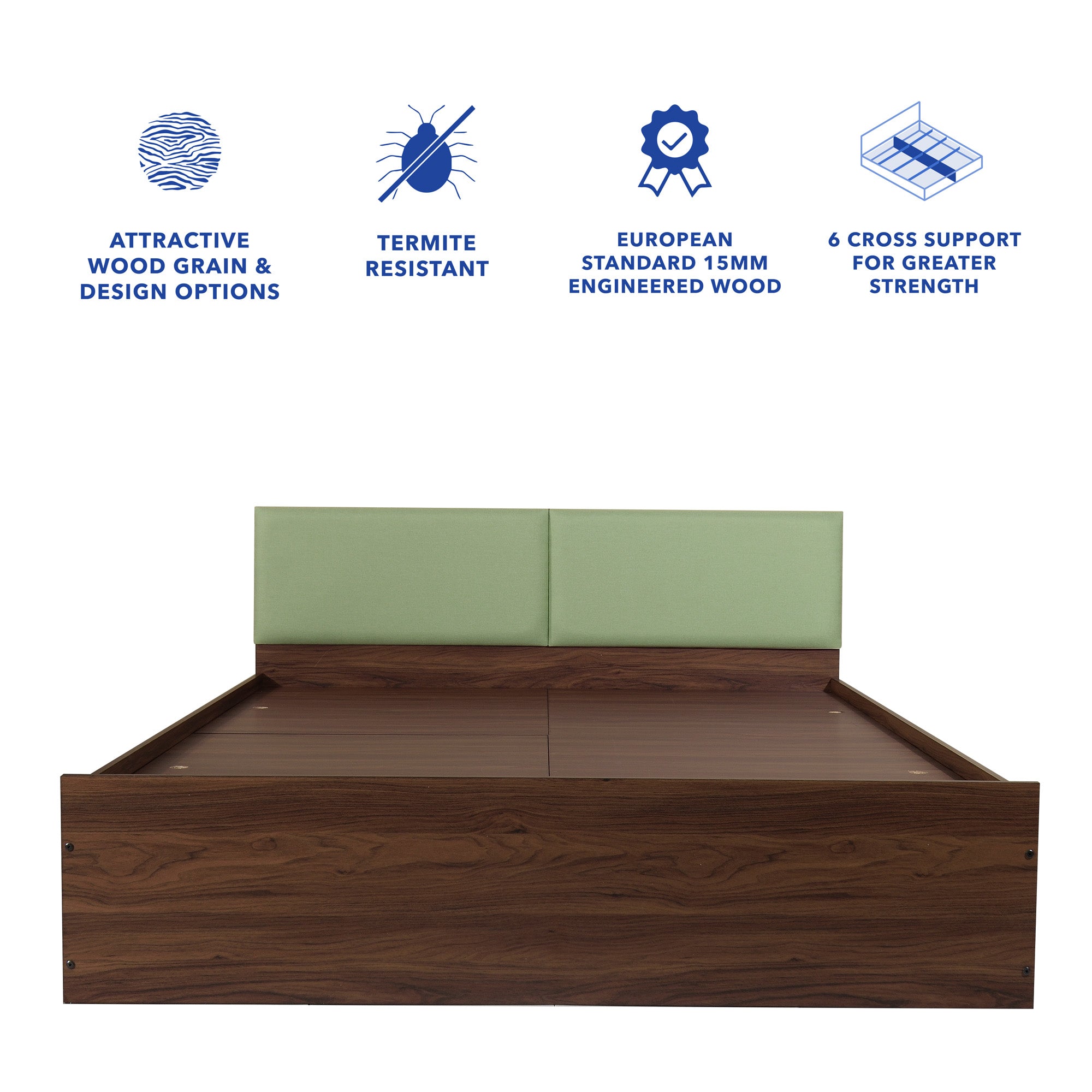 Lush Queen Bed – Modern Storage Bed with Non-Woven Base
