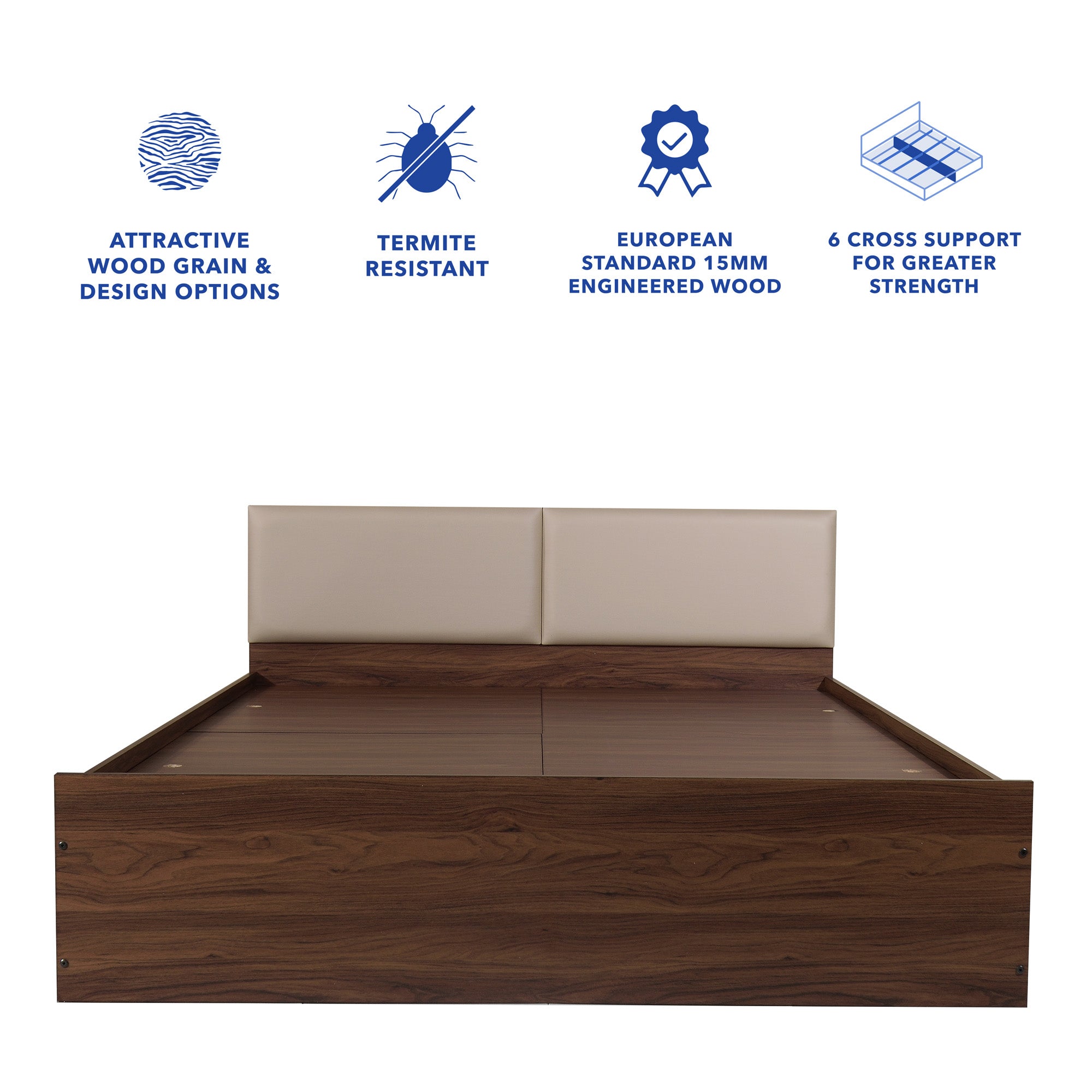 Lush Queen Bed – Modern Storage Bed with Non-Woven Base
