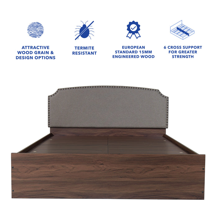 Pingala Queen Bed – Leatherette Upholstery with Box Storage