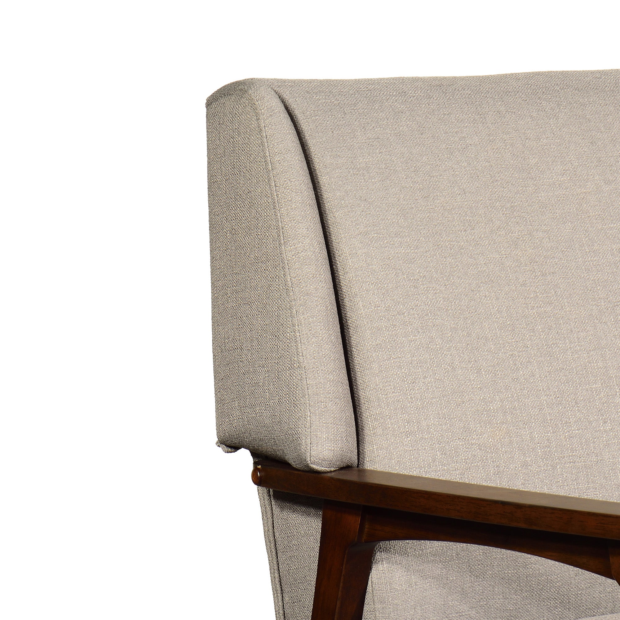 أريكة دايسوكي الخشبية بمقعد واحد - تنجيد قماشي بيج