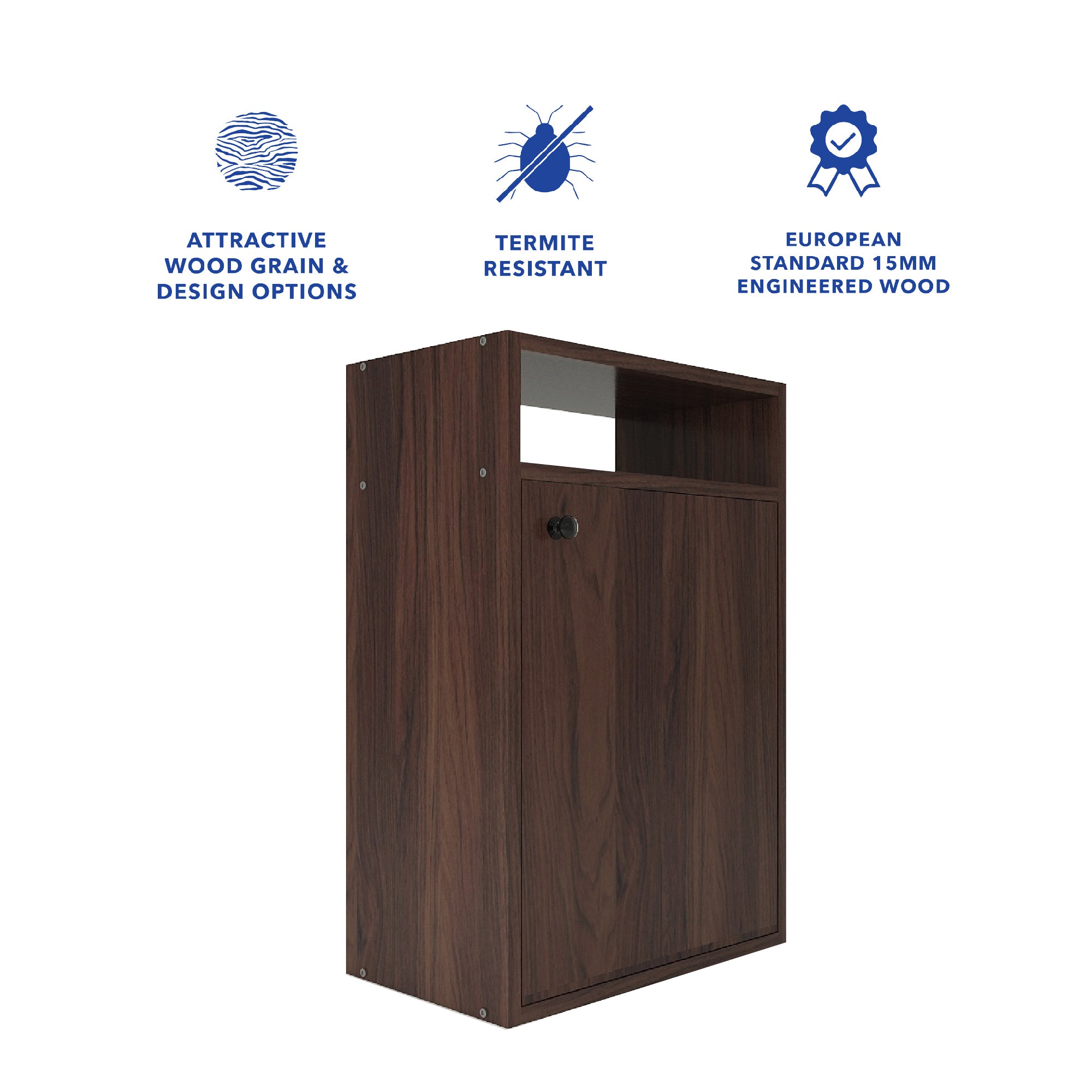 Emi Bedside Table – Wooden Nightstand with Drawer Storage