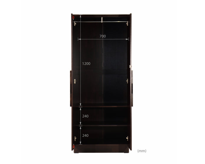 Poena 2-Door Engineered Wood Wardrobe – Compact Almirah for Bedroom