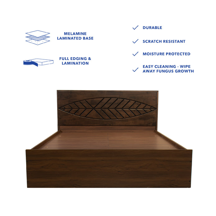 سرير ثيميس كوين – لوح رأس من الخشب الصلب مع صندوق تخزين