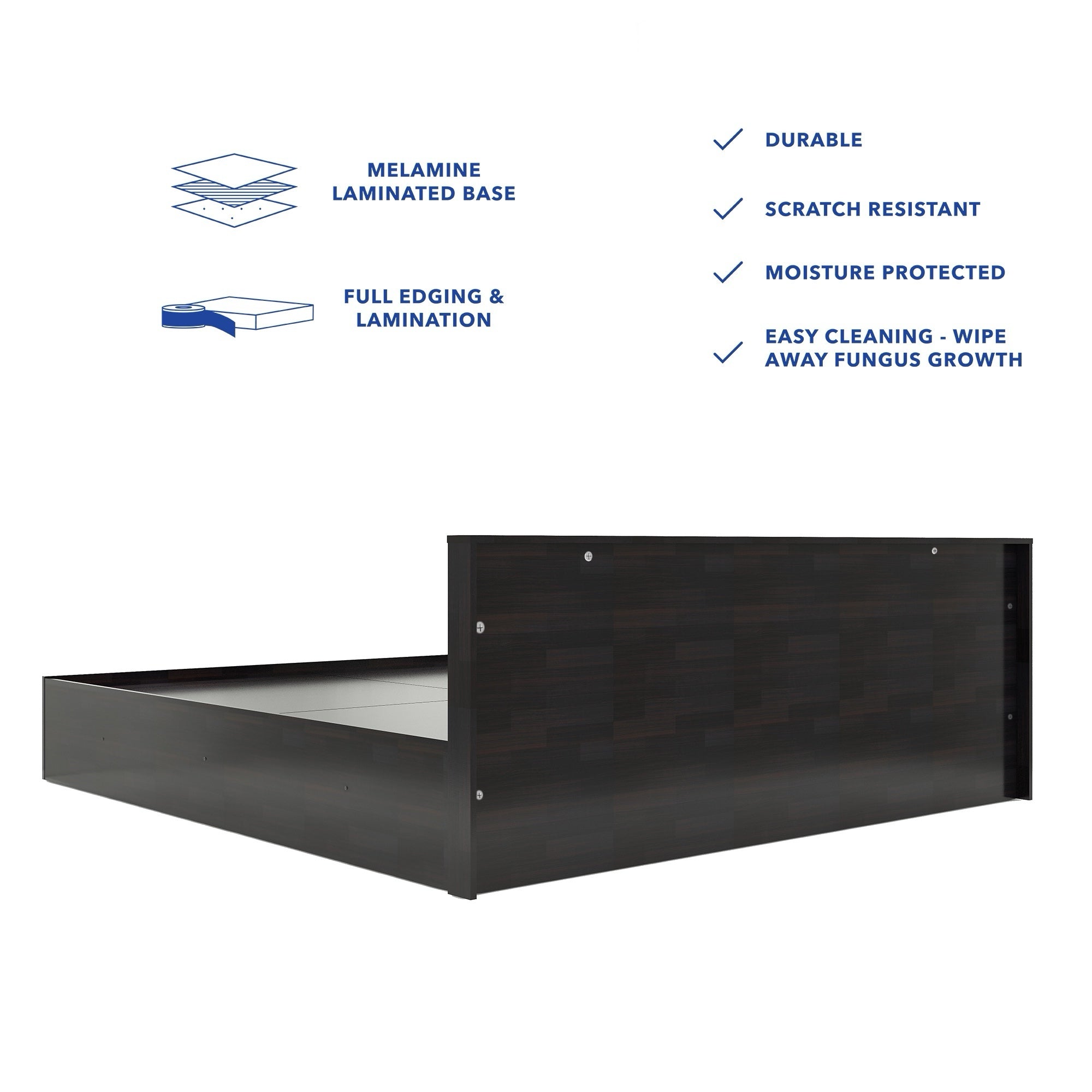 Caily Bed – Modern Box Storage Bed with Non-Woven Base