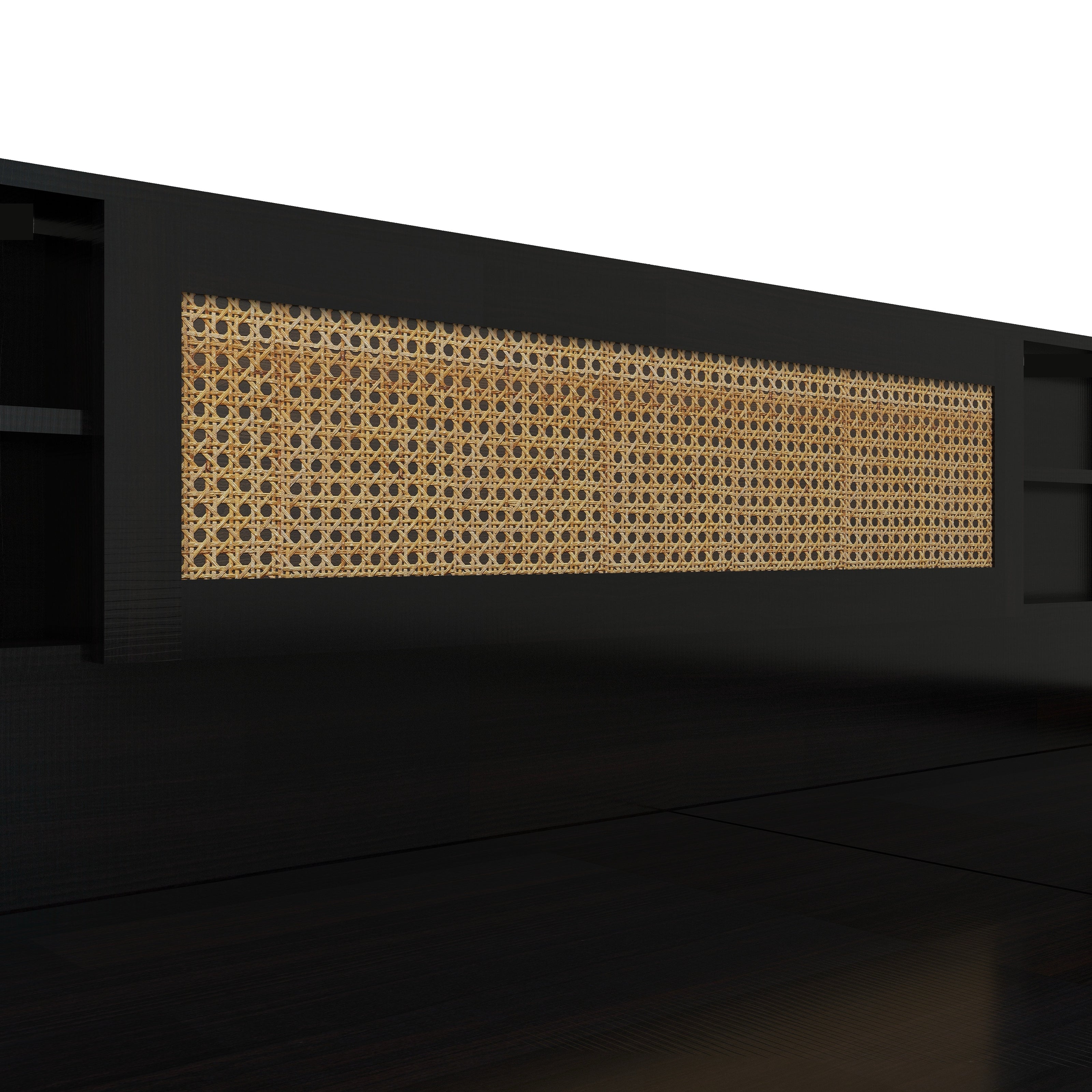 Kaito Bed – Rattan Headboard with Box Storage (Non-Woven Base)