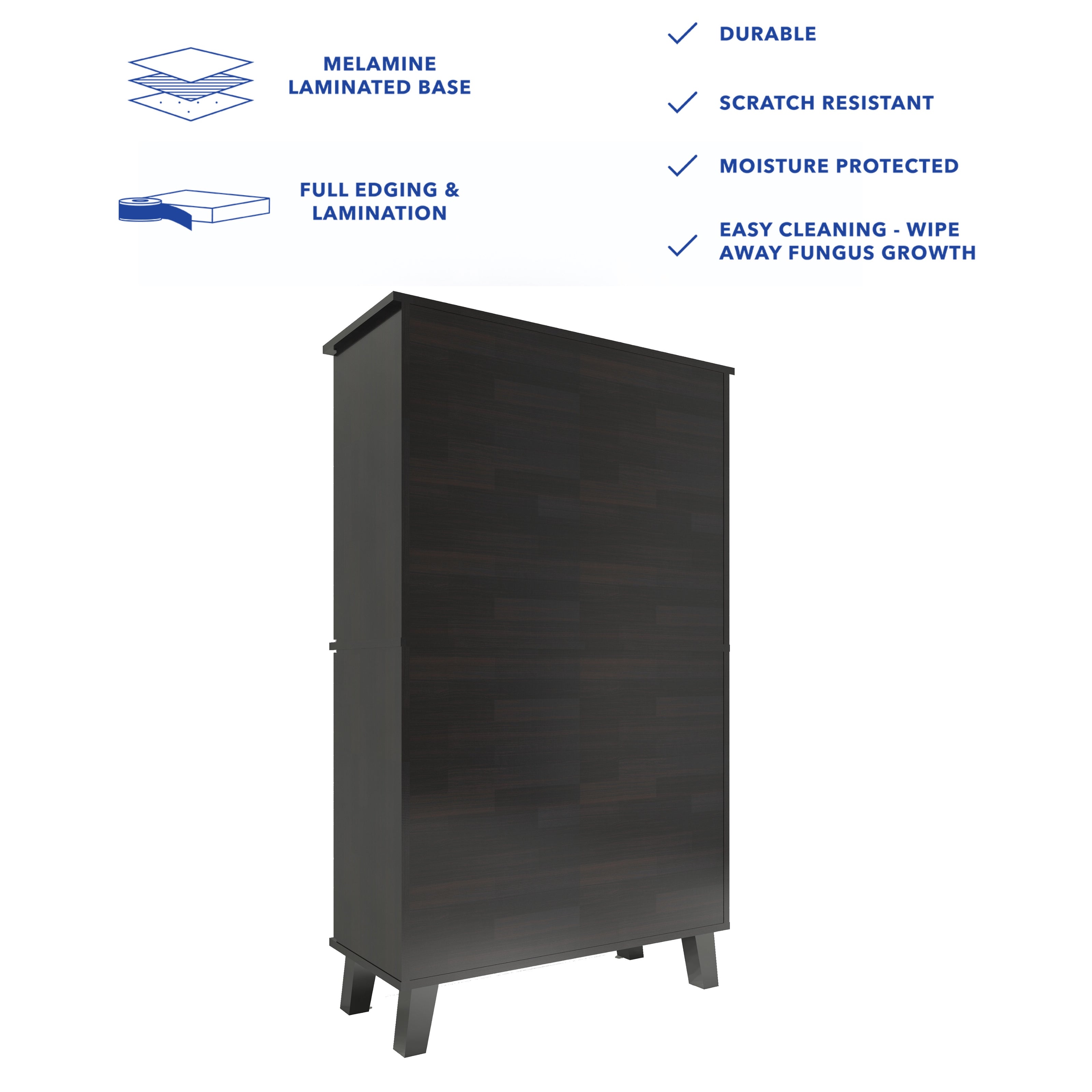 خزانة أحذية جوهاني بأربعة أبواب بلون وينج