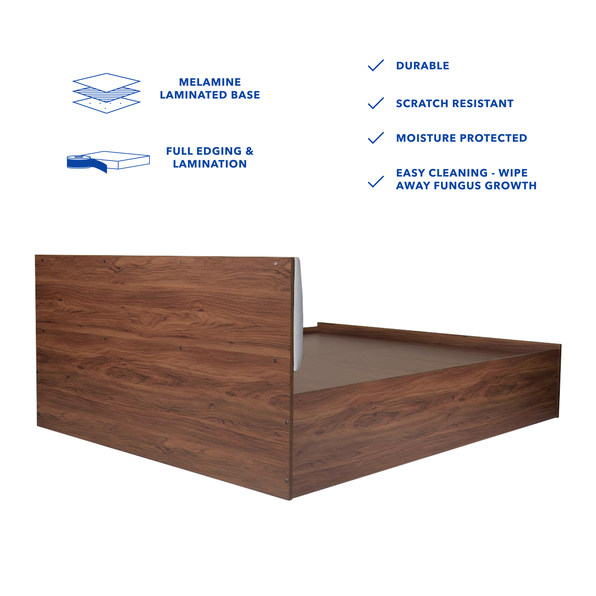Lush Queen Bed – Modern Storage Bed with Non-Woven Base