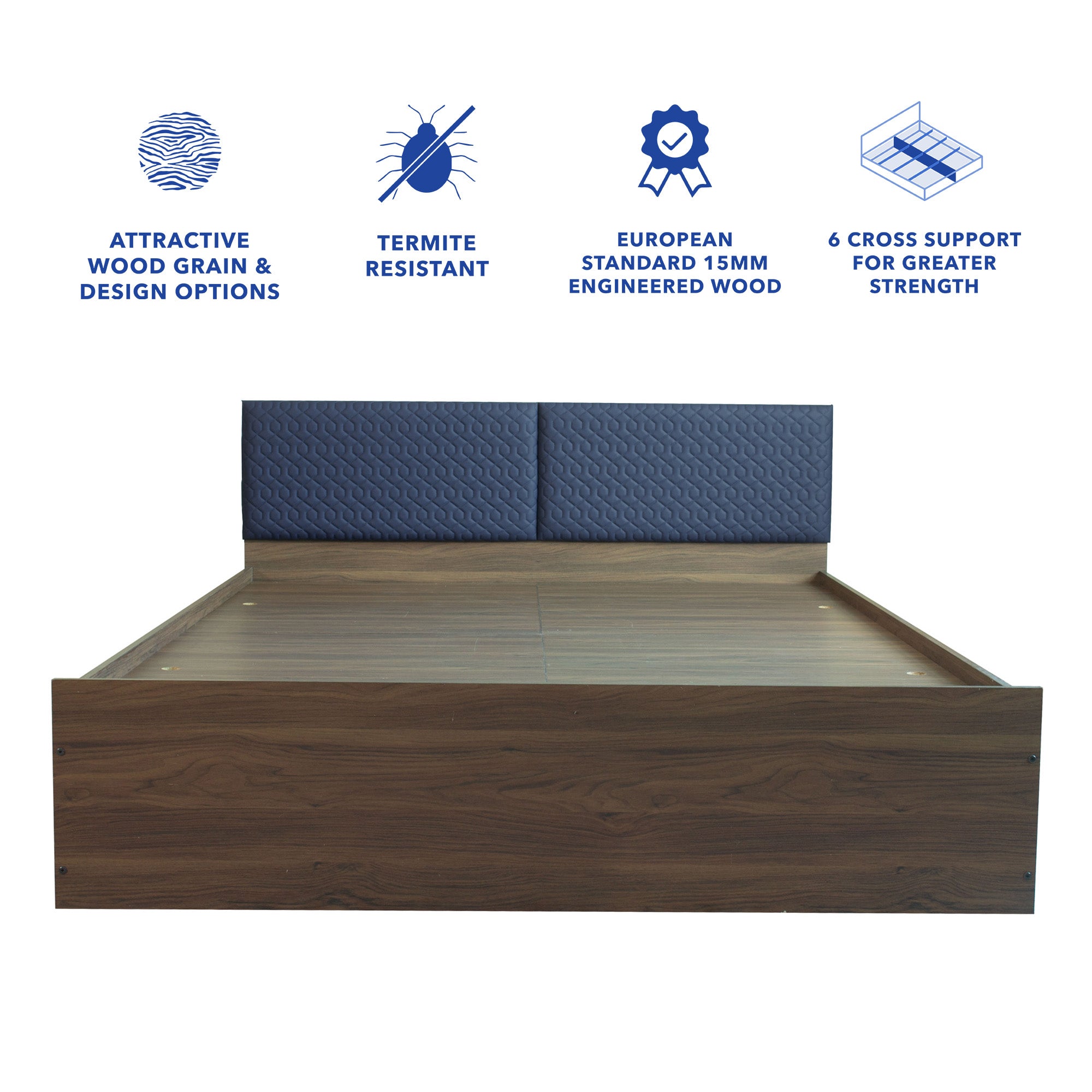 Lush Deluxe Queen Bed – Modern Storage Bed with Non-Woven Base