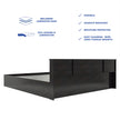 Kumiko Bed with Non-Woven Box Storage – Engineered Wood, Walnut Finish