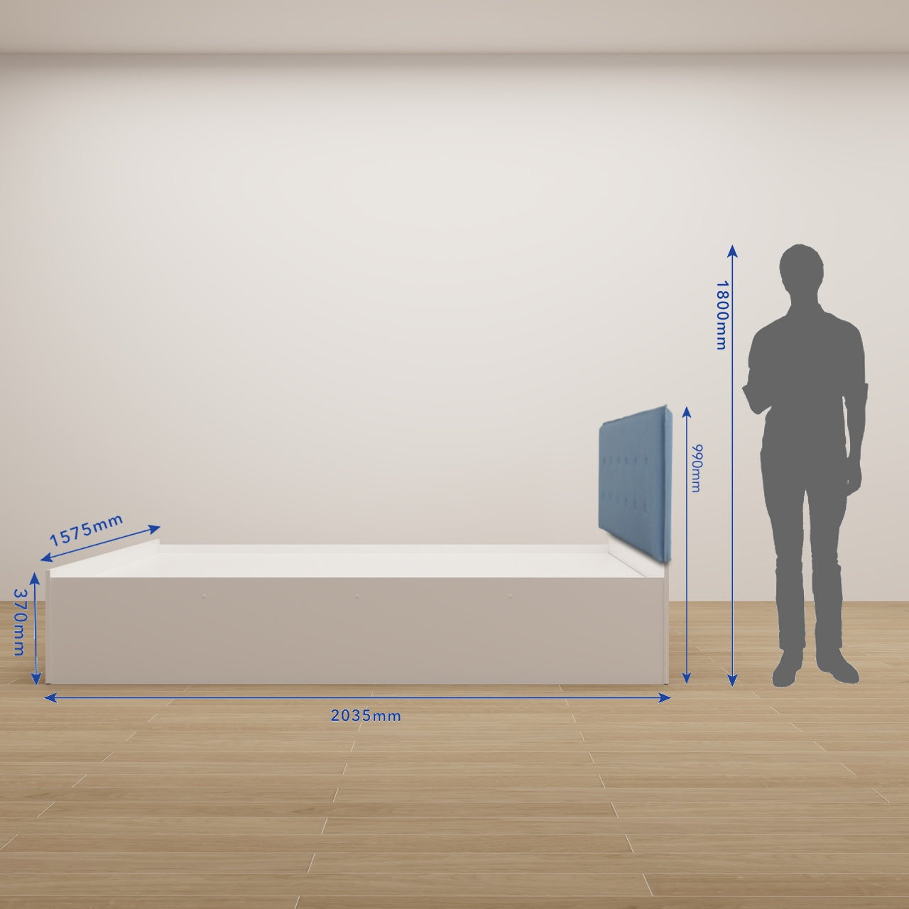 Mudra Queen Bed – Leatherette Upholstered with Box Storage