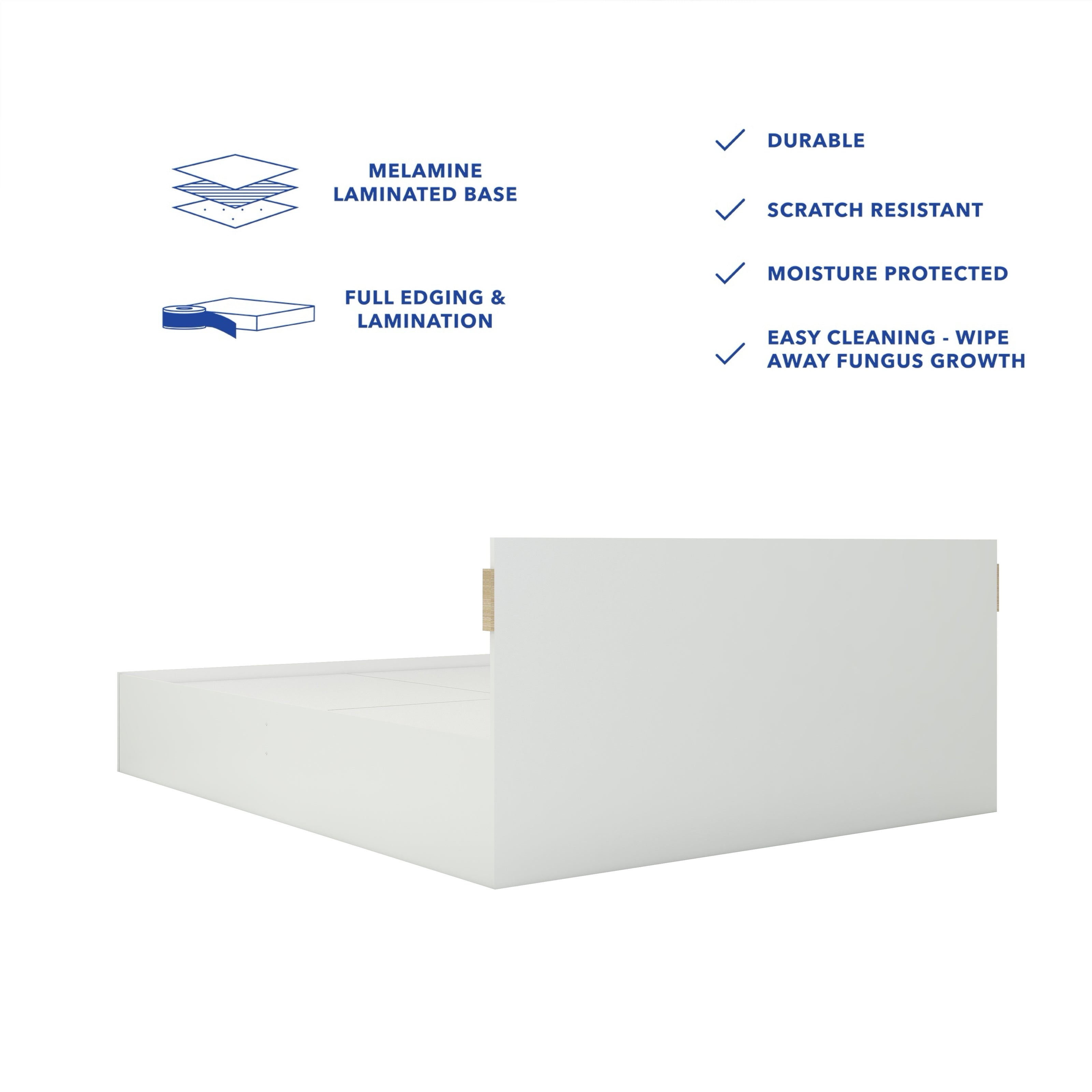 سرير جوبن مع صندوق تخزين غير منسوج - خشب هندسي، لمسة نهائية من خشب الجوز