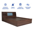 Lavish Queen Bed Walnut Base With Box Storage (Non-Woveen)