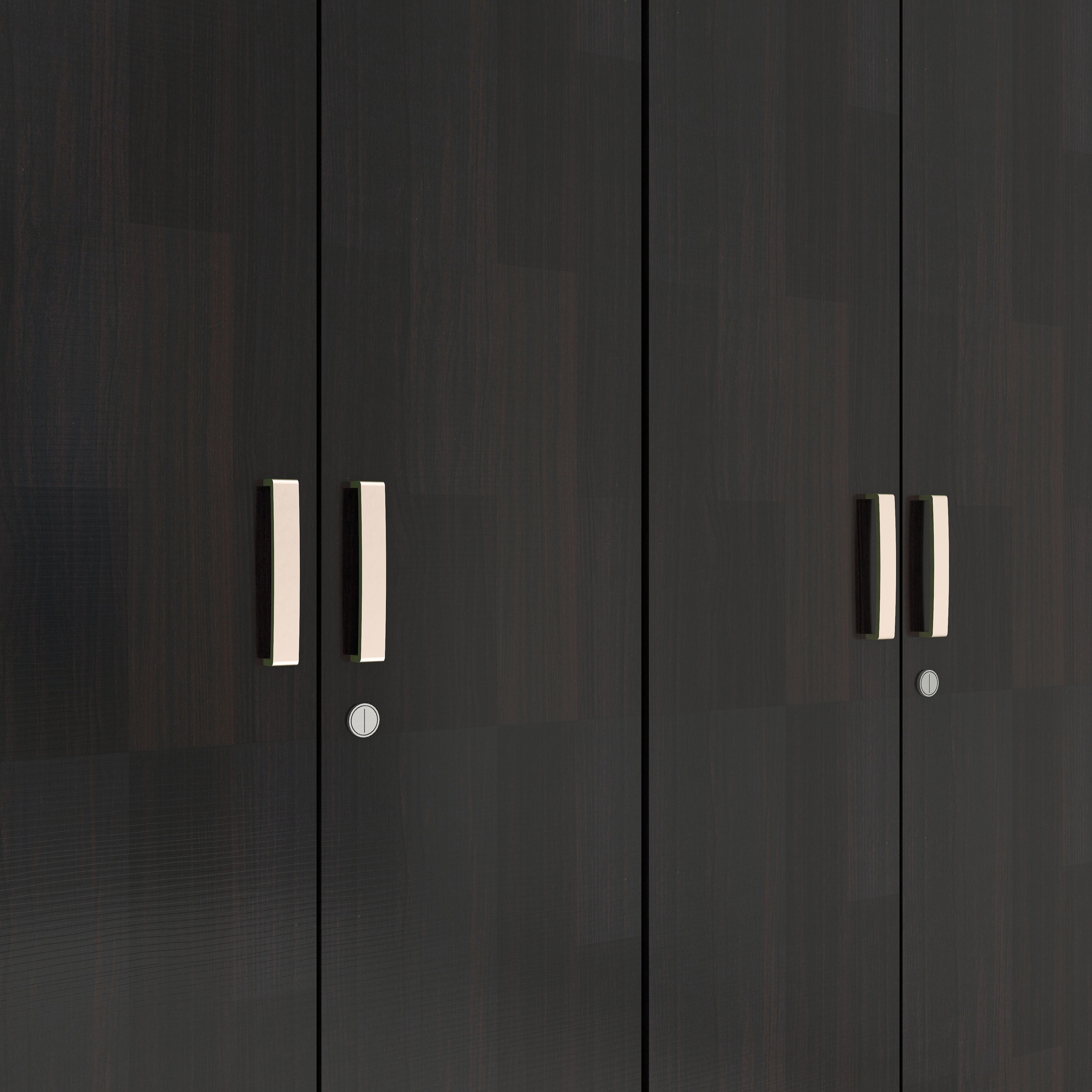 Kenzou 4-Door Engineered Wood Wardrobe – Large Almirah with Hanging Rod & Shelves