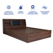 Lavish Queen Bed Walnut Base With Box Storage (Non-Woveen)