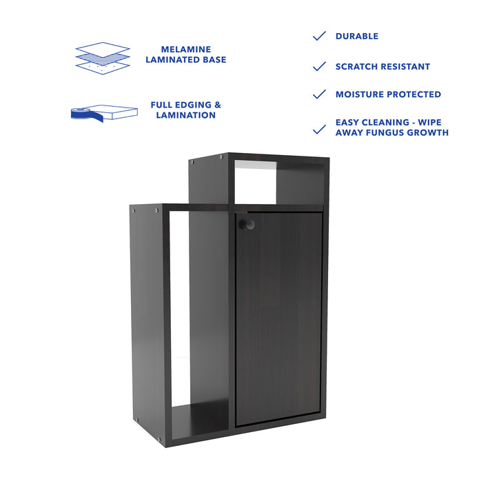 طاولة سرير أكاري - طاولة جانبية خشبية مع درج تخزين