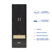 Ren Wooden 2-Door Wardrobe with Rattan Shutters – DF2H
