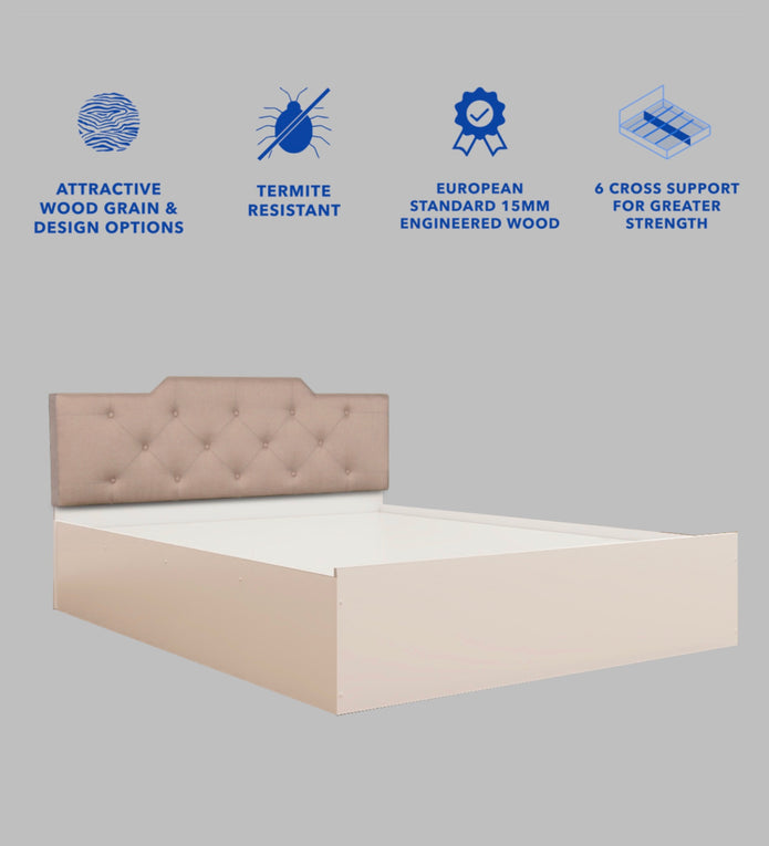 سرير براجنا كوين - مُنجّد بالجلد الصناعي مع صندوق تخزين