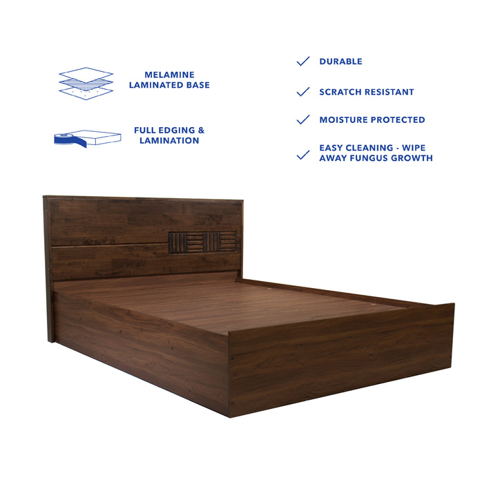 Aglaea Solidwood Headbord Queen Bed With Box Storage Non-Woveen
