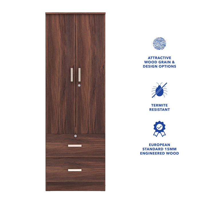 خزانة ملابس خشبية ببابين من رين – غرفة نوم مدمجة الميرة