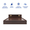 Kumiko Bed with Non-Woven Box Storage – Engineered Wood, Walnut Finish