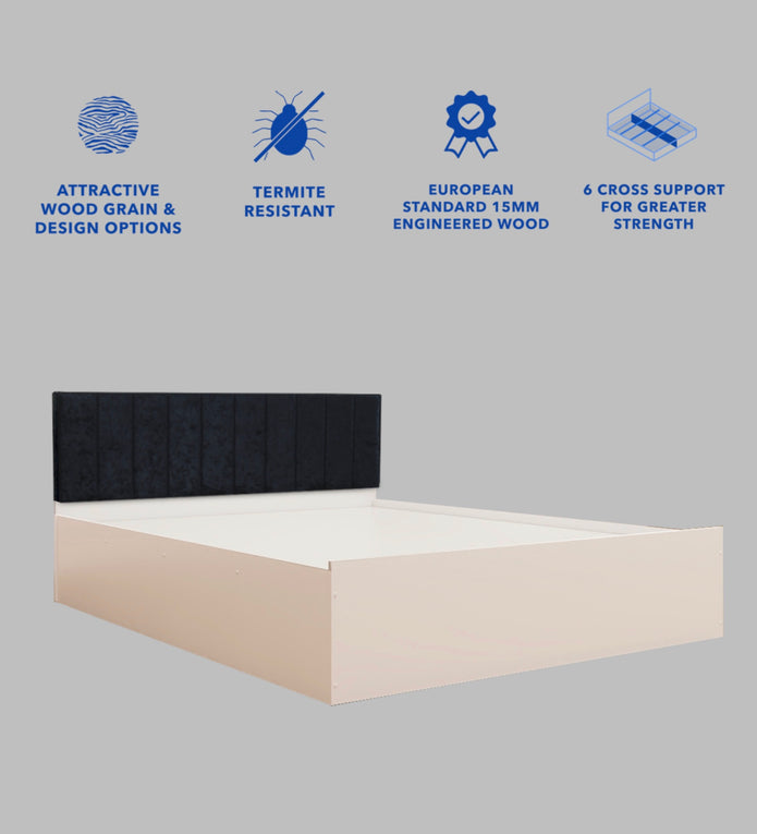 سرير سامسكارا كوين - سرير منجد من الجلد الصناعي مع صندوق تخزين