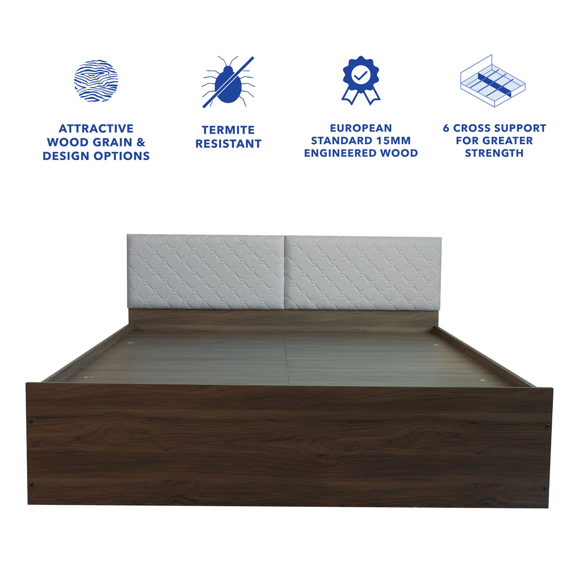 Lush Deluxe Queen Bed – Modern Storage Bed with Non-Woven Base