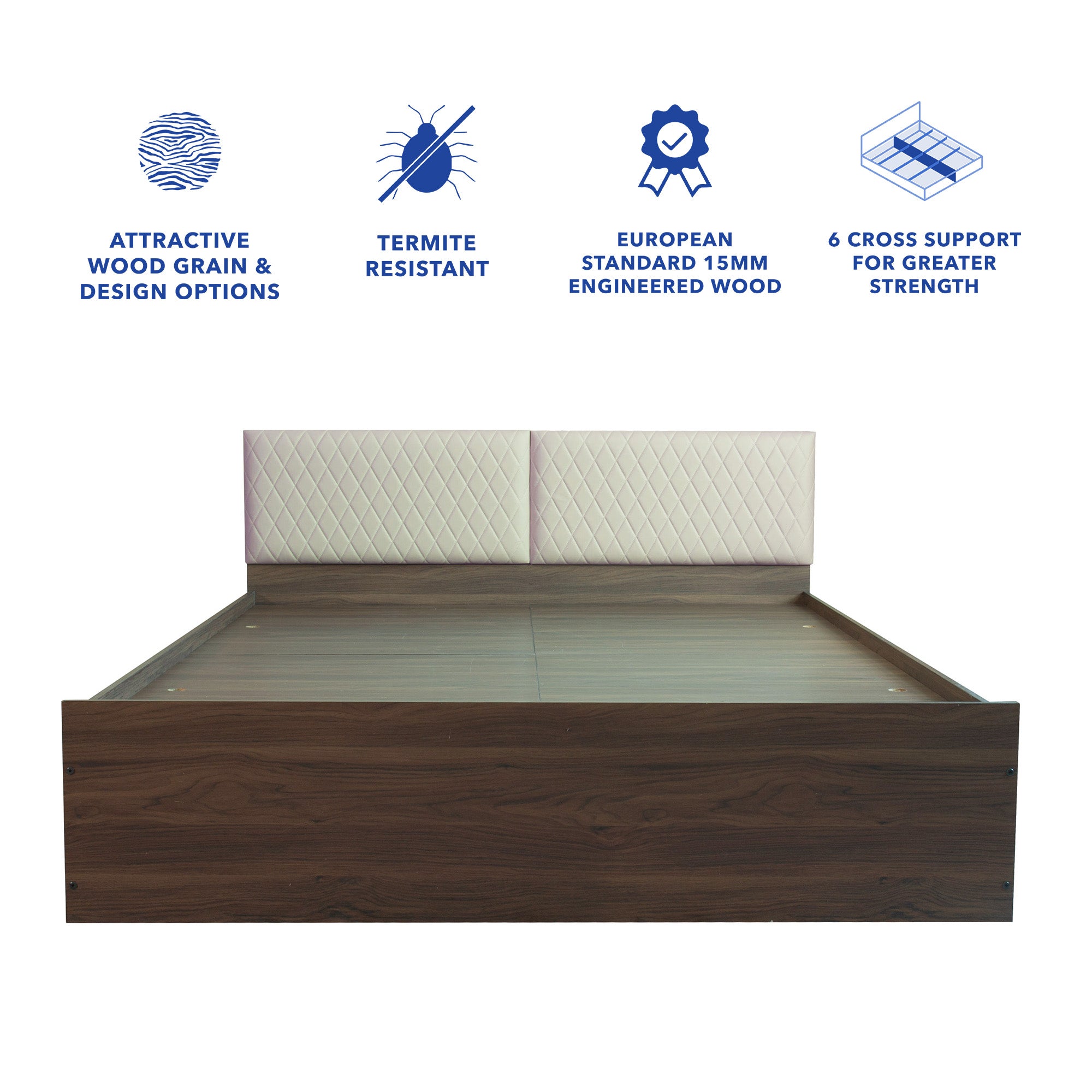 Lush Deluxe Queen Bed – Modern Storage Bed with Non-Woven Base