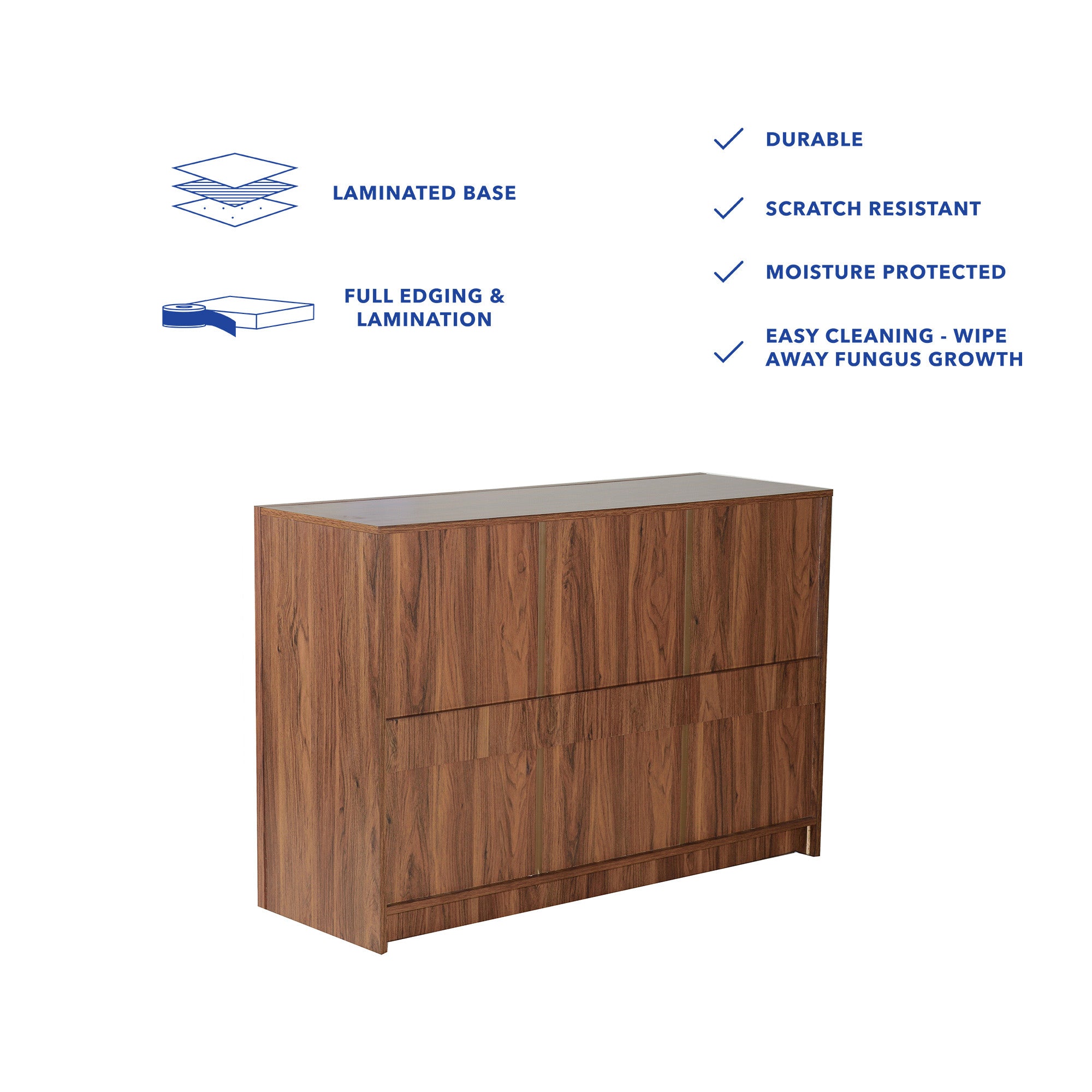 Yuko 8-Drawer Chest – Columbia Walnut Finish Wooden Storage Unit