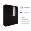 Julian 4-Door Engineered Wood Wardrobe with Mirror
