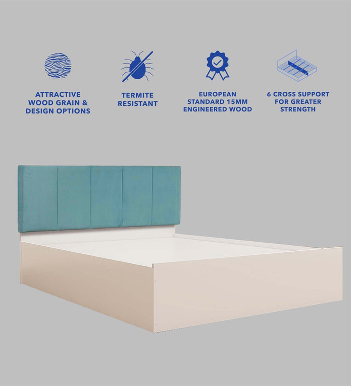 سرير يانترا كوين - مُنجّد بالجلد الصناعي مع صندوق تخزين