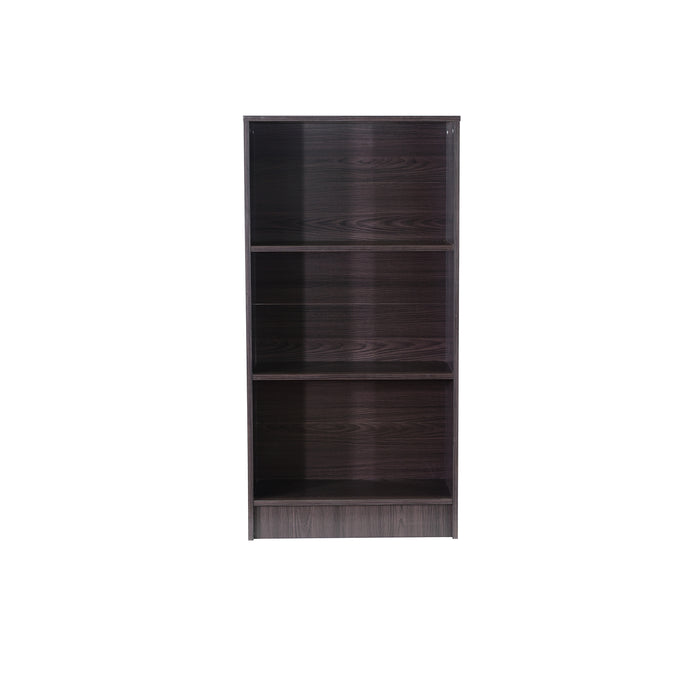Hayao 3-Tier Wooden Bookshelf with Cabinet – Wenge Finish