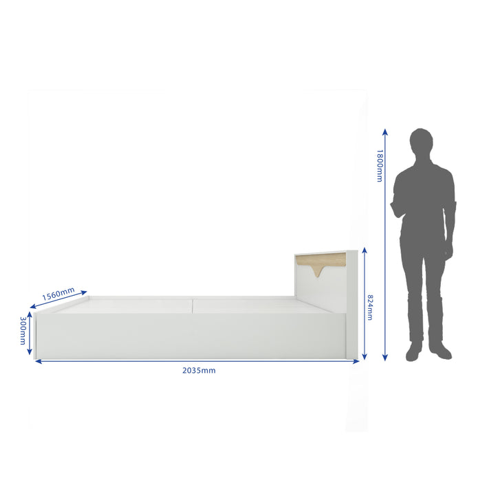 Caily Bed – Modern Box Storage Bed with Non-Woven Base