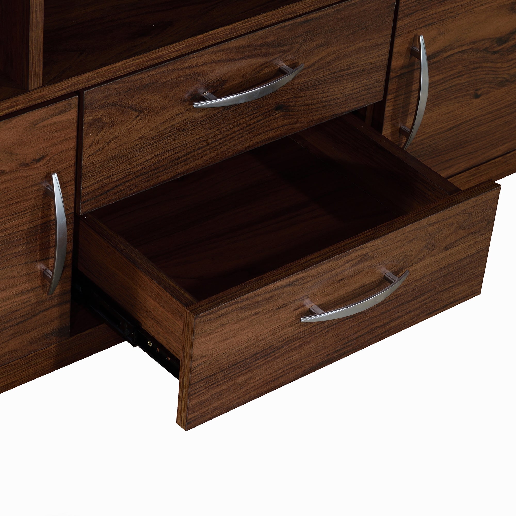 Yuko Wooden TV Unit with 2 Drawers – Columbia Walnut Finish