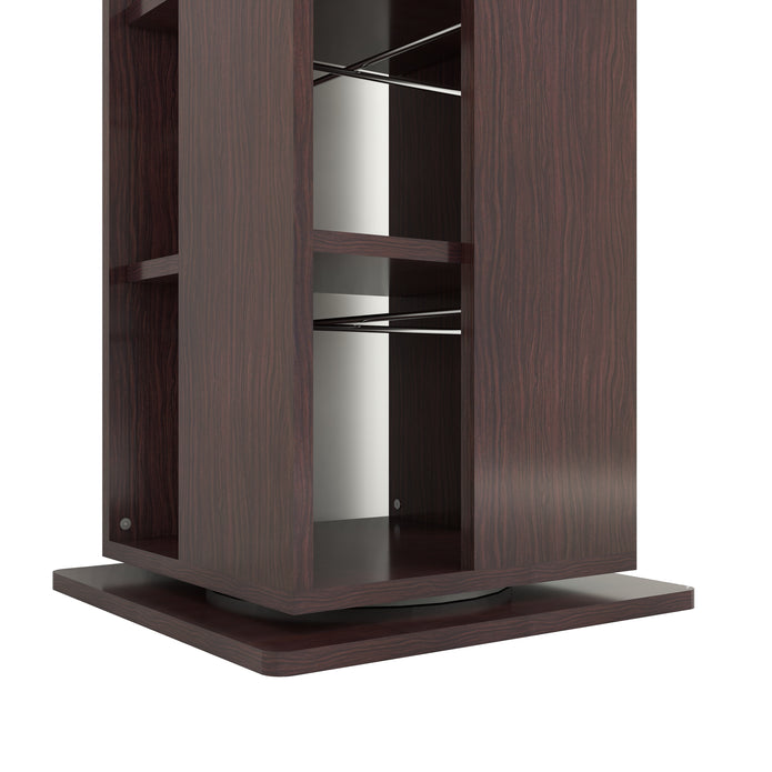 Shimada Rotatable Wooden Book Shelf – Columbia Walnut Finish