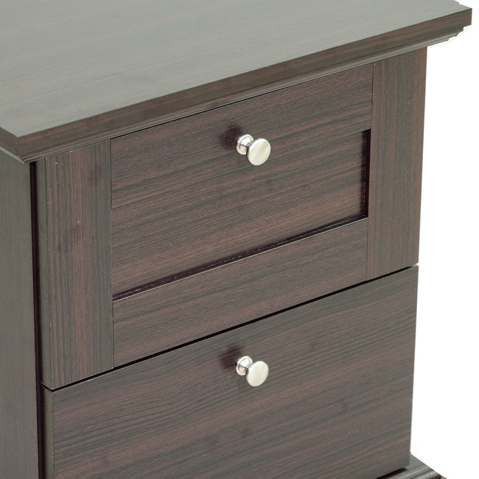 Taro Bedside Table – Wooden Nightstand in Walnut Finish with Drawer