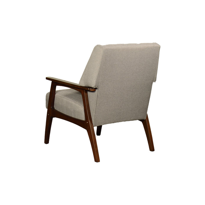 أريكة دايسوكي الخشبية بمقعد واحد - تنجيد قماشي بيج