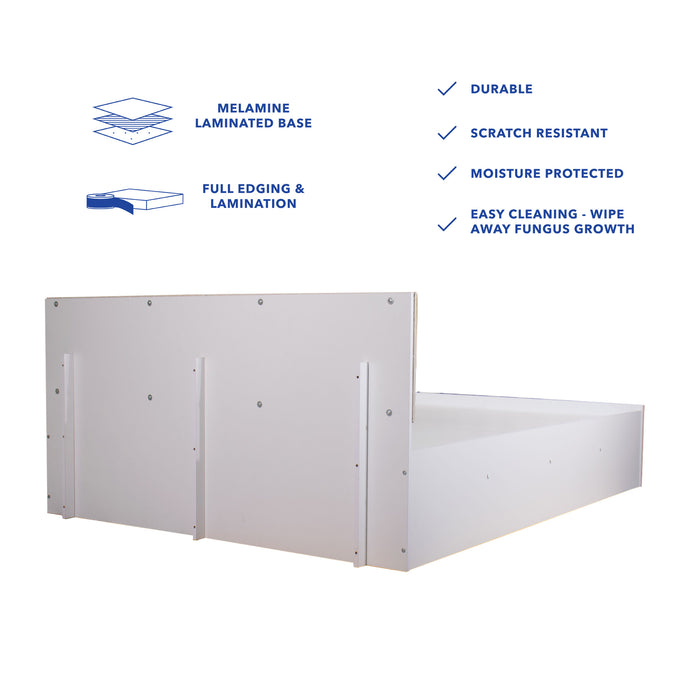 Lush Deluxe Queen Bed White Base With Box Storage (Non-Woveen)