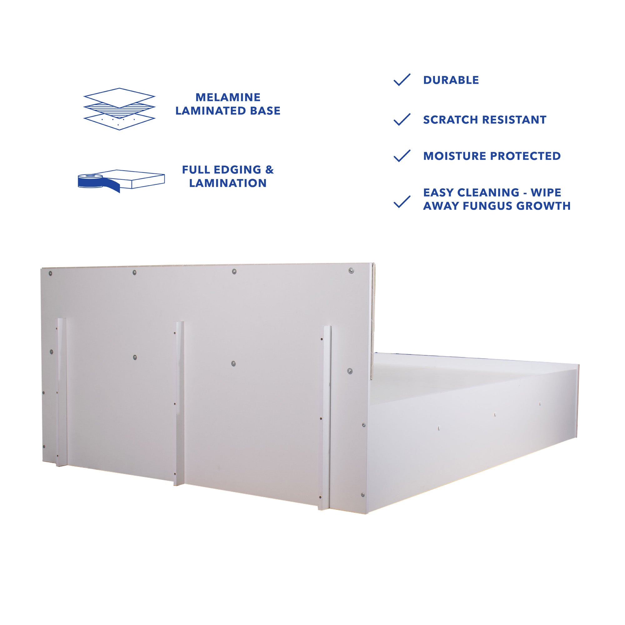 Lush Deluxe Queen Bed White Base With Box Storage (Non-Woveen)