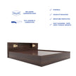 Kumiko Bed with Non-Woven Box Storage – Engineered Wood, Walnut Finish