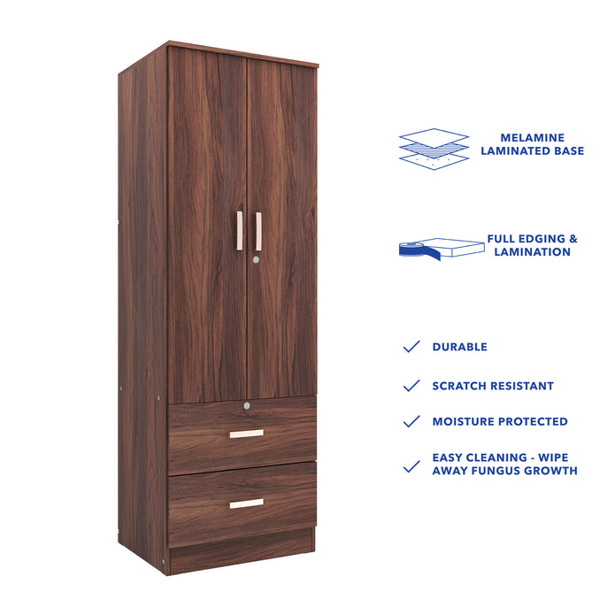 خزانة ملابس خشبية ببابين من رين – غرفة نوم مدمجة الميرة