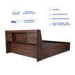 Timber Queen Bed – Walnut Finish with Box Storage