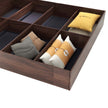 Kumiko Bed with Non-Woven Box Storage – Engineered Wood, Walnut Finish