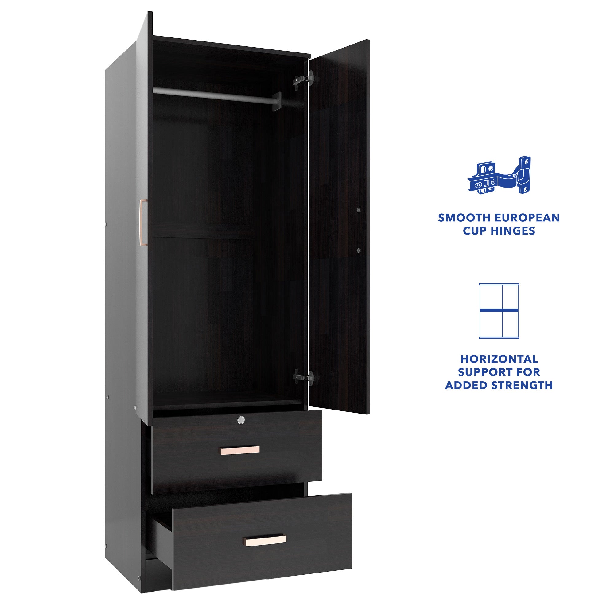 خزانة ملابس خشبية ببابين من رين – غرفة نوم مدمجة الميرة